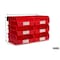 Triton Products Wall Storage Unit W/ (6) 10-7/8" L x 11" W x 5" H Red Bins & Wall Mount Rails 3-235RWS - alternate 3
